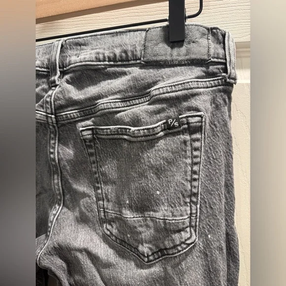 PacSun Distressed Black Slim Boot Jeans Size 29 High Rise Raw Hem - Picture 7 of 9